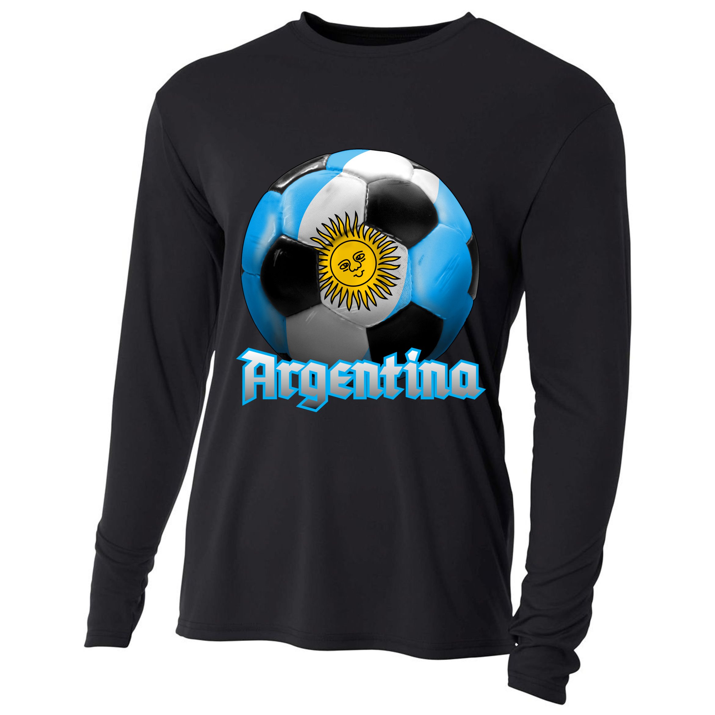 Argentina Soccer Logo Cooling Performance Long Sleeve Crew