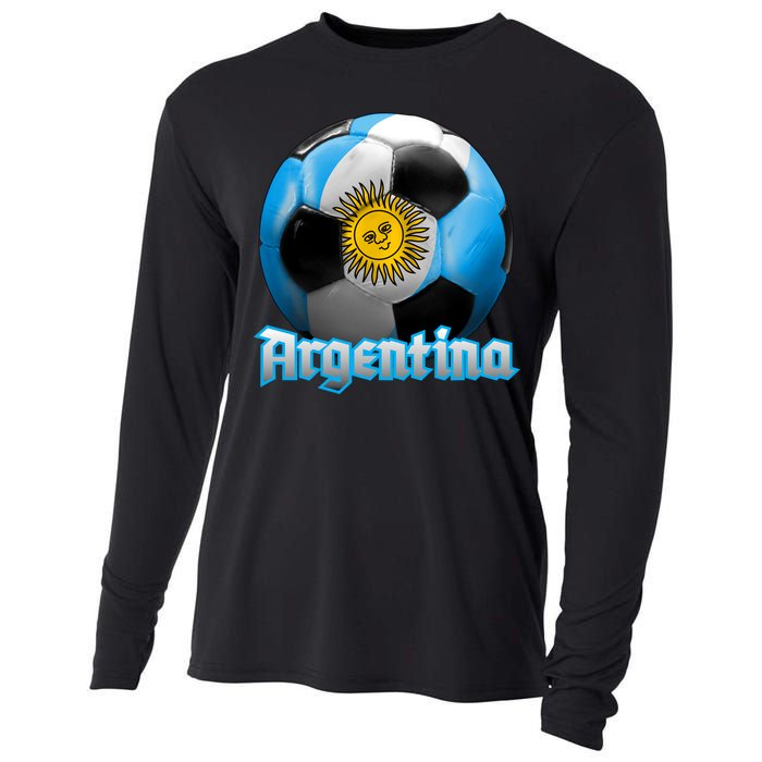 Argentina Soccer Logo Cooling Performance Long Sleeve Crew