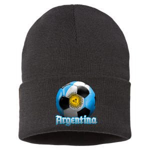 Argentina Soccer Logo Sustainable Knit Beanie