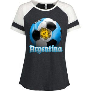 Argentina Soccer Logo Enza Ladies Jersey Colorblock Tee