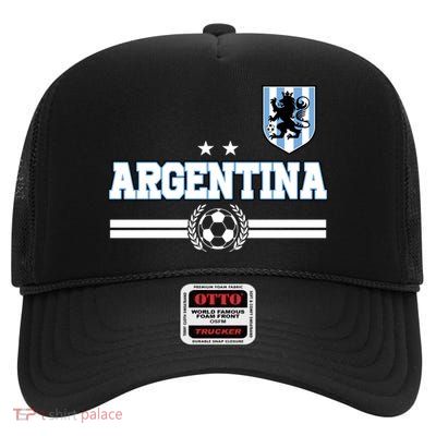Argentina Soccer Team Fan Logo High Crown Mesh Back Trucker Hat