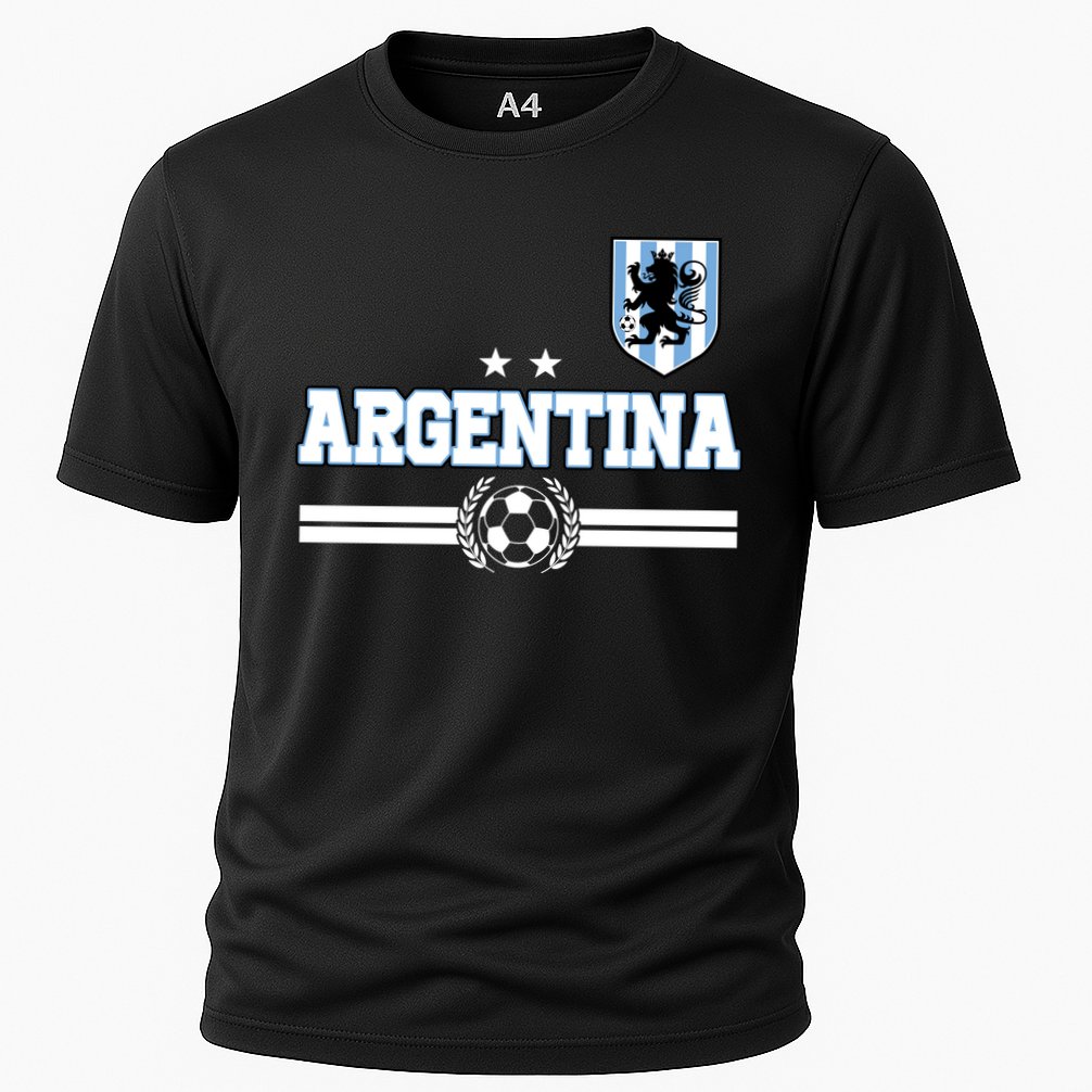 Argentina Soccer Team Fan Logo Cooling Performance Crew T-Shirt