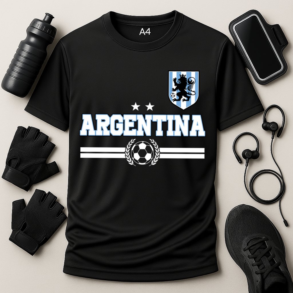 Argentina Soccer Team Fan Logo Cooling Performance Crew T-Shirt