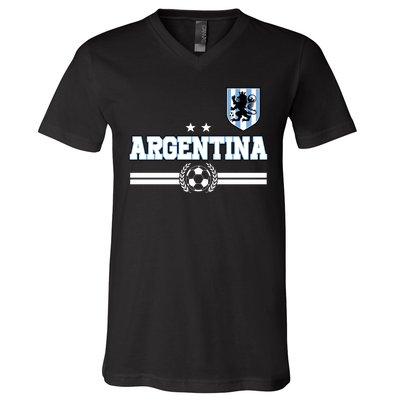 Argentina Soccer Team Fan Logo V-Neck T-Shirt