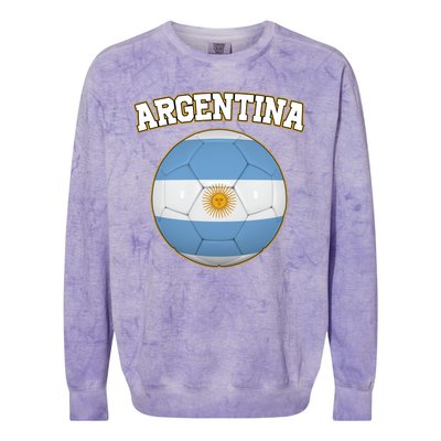 Argentina Team Flag Soccer Ball World Cup Colorblast Crewneck Sweatshirt