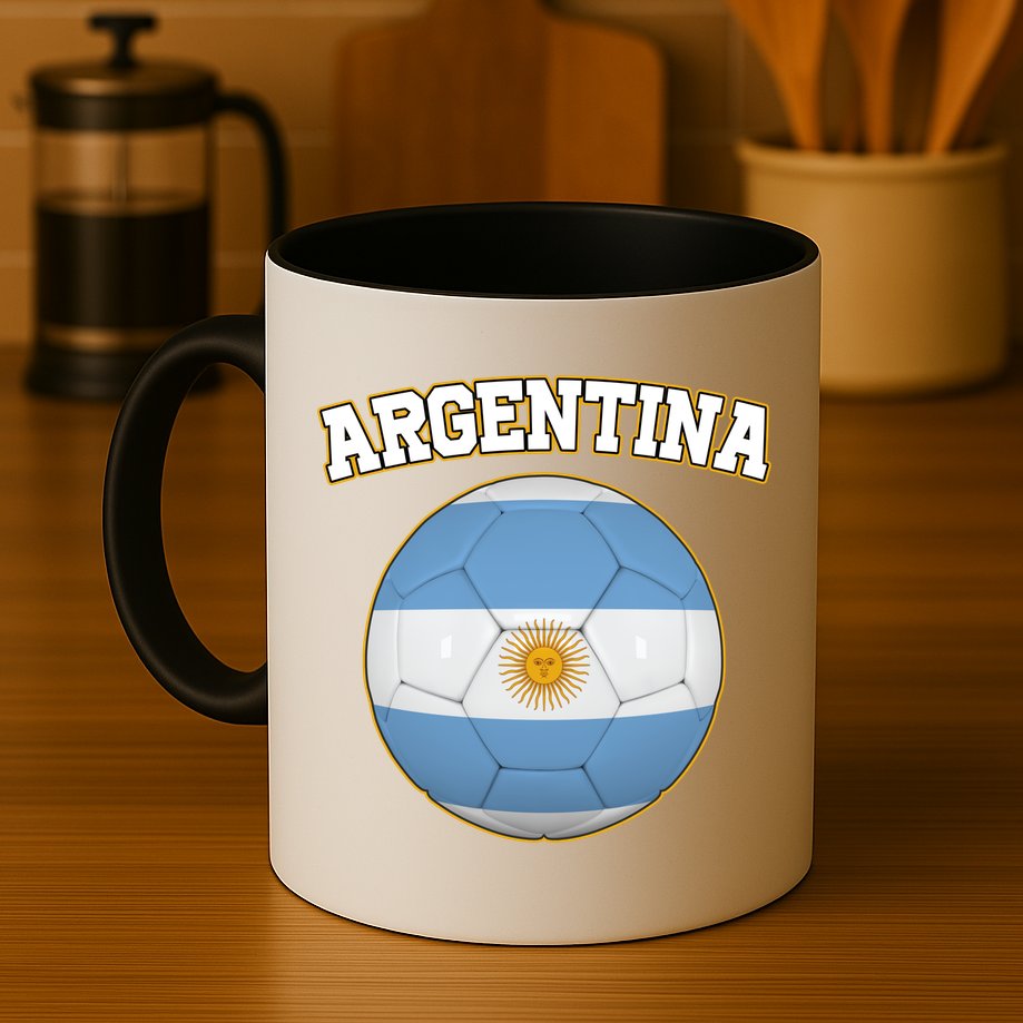 Argentina Team Flag Soccer Ball World Cup Mug