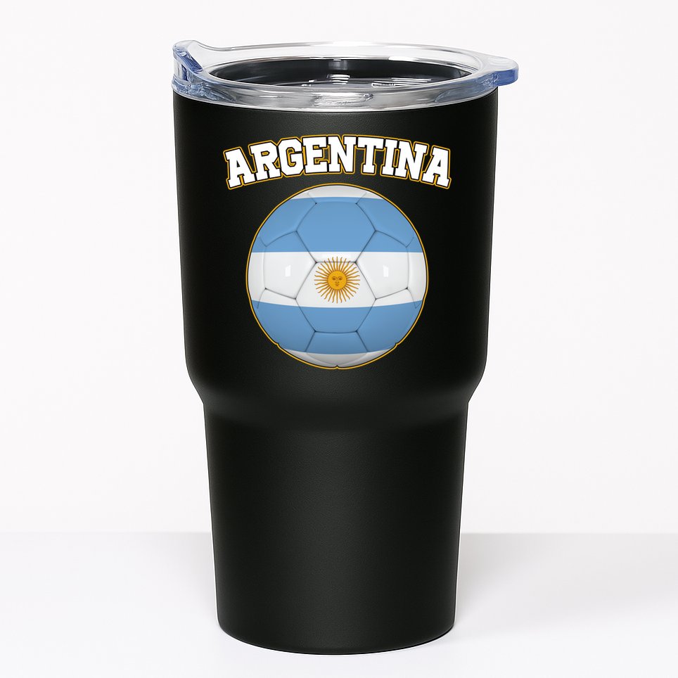 Argentina Team Flag Soccer Ball World Cup Tumbler