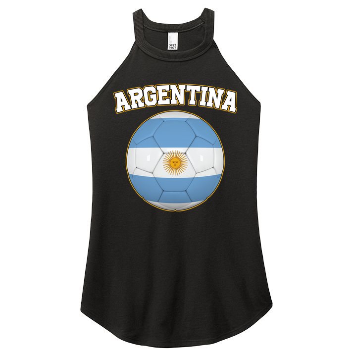 Argentina Team Flag Soccer Ball World Cup Women's Perfect Tri Rocker Tank