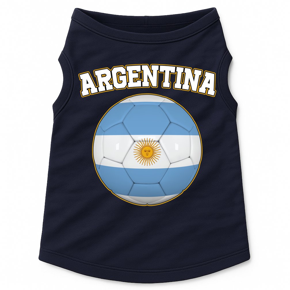 Argentina Team Flag Soccer Ball World Cup Doggie Tank