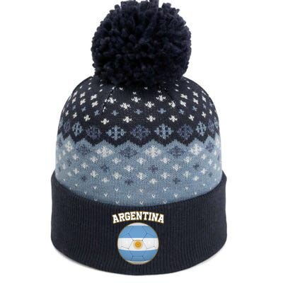 Argentina Team Flag Soccer Ball World Cup The Baniff Cuffed Pom Beanie