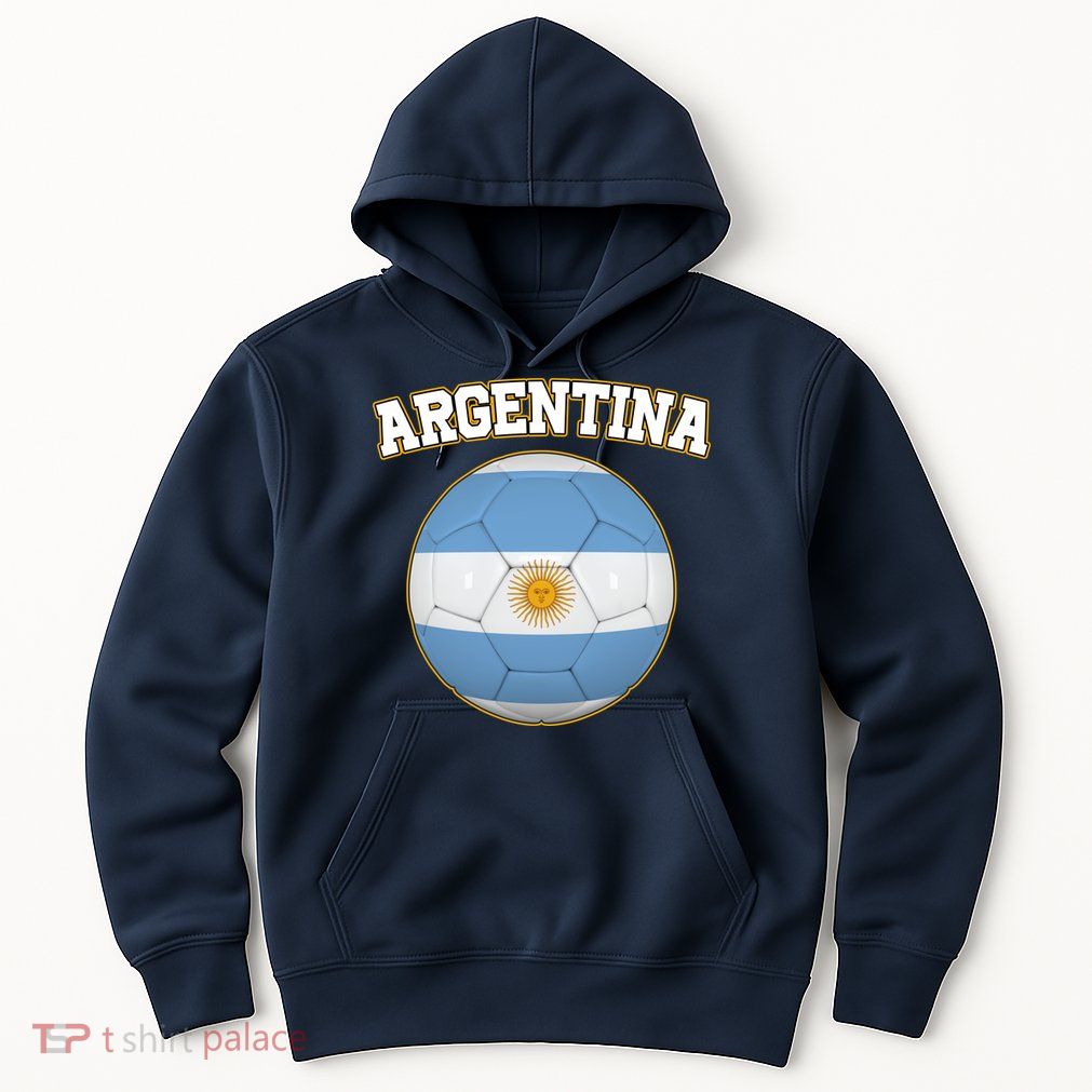 Argentina Team Flag Soccer Ball World Cup Hoodie