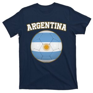 Argentina Team Flag Soccer Ball World Cup T-Shirt