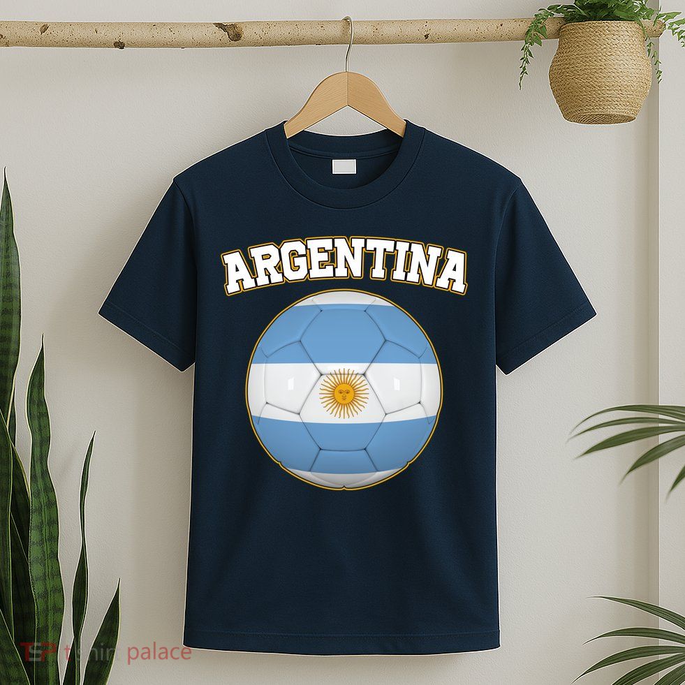 Argentina Team Flag Soccer Ball World Cup T-Shirt