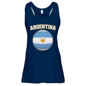 Argentina Team Flag Soccer Ball World Cup Ladies Essential Flowy Tank