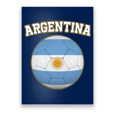 Argentina Team Flag Soccer Ball World Cup Poster