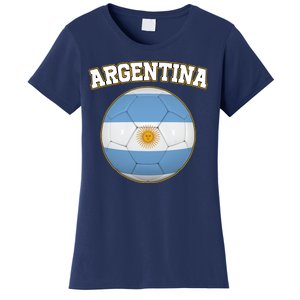 Argentina Team Flag Soccer Ball World Cup Women's T-Shirt