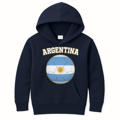 Argentina Team Flag Soccer Ball World Cup Kids Hoodie