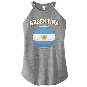 Argentina Team Flag Soccer Ball World Cup Women's Perfect Tri Rocker Tank