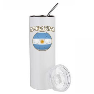 Argentina Team Flag Soccer Ball World Cup Stainless Steel Tumbler