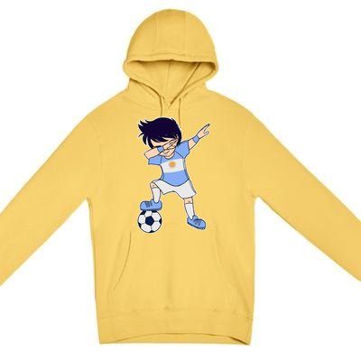 Argentinian Dabbing Soccer Boy Argentina Premium Pullover Hoodie