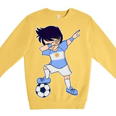 Argentinian Dabbing Soccer Boy Argentina Premium Crewneck Sweatshirt