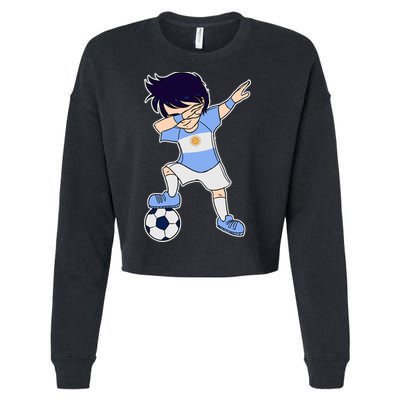 Argentinian Dabbing Soccer Boy Argentina Cropped Pullover Crew