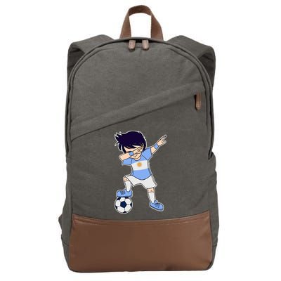 Argentinian Dabbing Soccer Boy Argentina Cotton Canvas Backpack