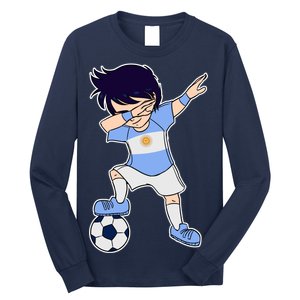 Argentinian Dabbing Soccer Boy Argentina Long Sleeve Shirt