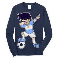 Argentinian Dabbing Soccer Boy Argentina Long Sleeve Shirt