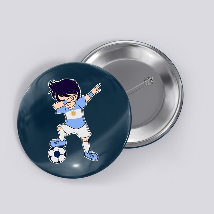 Argentinian Dabbing Soccer Boy Argentina Button