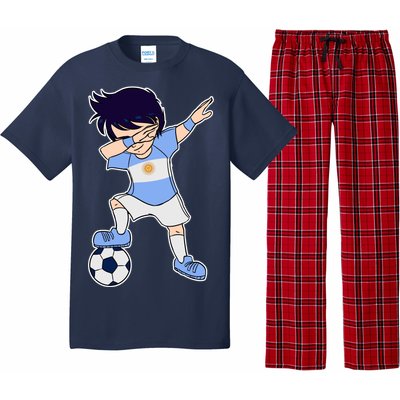 Argentinian Dabbing Soccer Boy Argentina Pajama Set