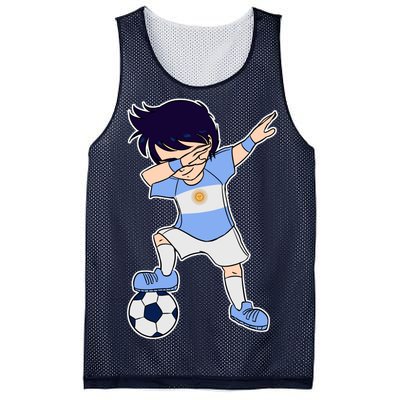 Argentinian Dabbing Soccer Boy Argentina Mesh Reversible Basketball Jersey Tank