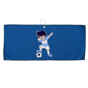 Argentinian Dabbing Soccer Boy Argentina Large Microfiber Waffle Golf Towel