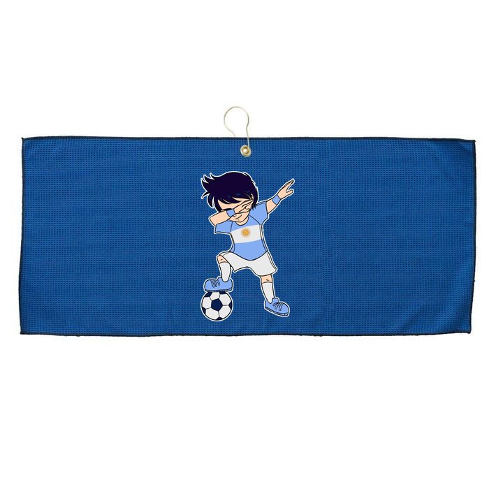 Argentinian Dabbing Soccer Boy Argentina Large Microfiber Waffle Golf Towel