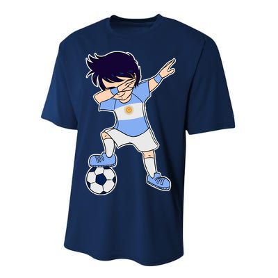 Argentinian Dabbing Soccer Boy Argentina Performance Sprint T-Shirt