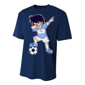 Argentinian Dabbing Soccer Boy Argentina Youth Performance Sprint T-Shirt