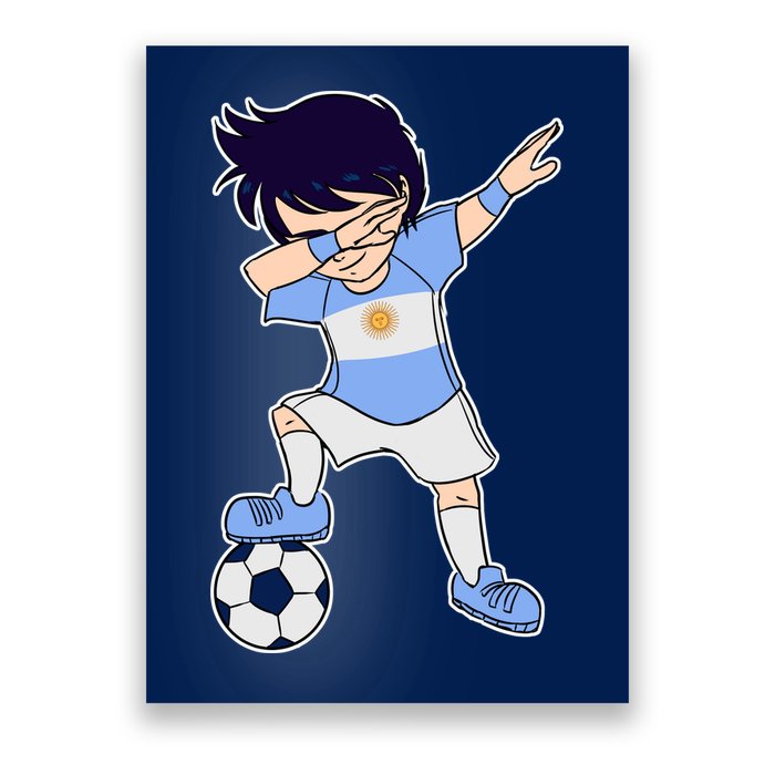 Argentinian Dabbing Soccer Boy Argentina Poster