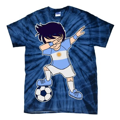 Argentinian Dabbing Soccer Boy Argentina Tie-Dye T-Shirt