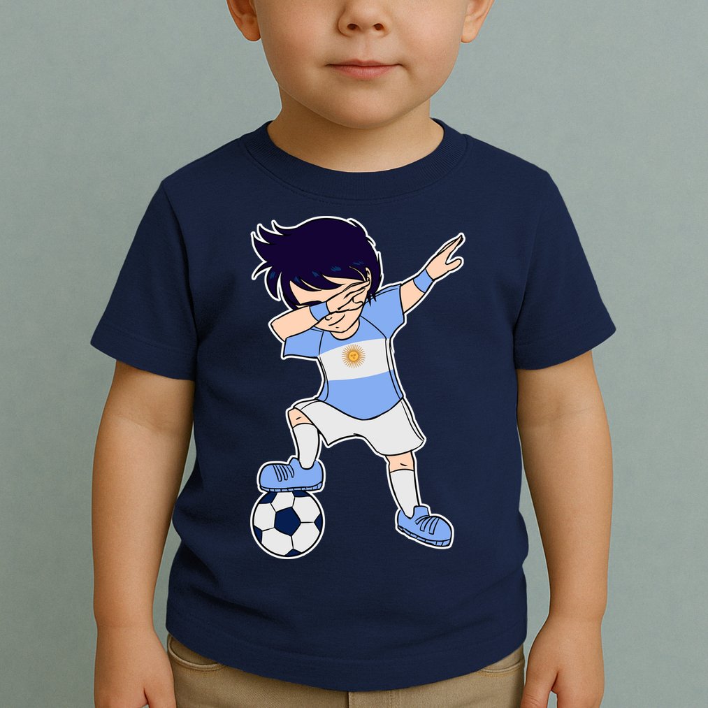 Argentinian Dabbing Soccer Boy Argentina Toddler T-Shirt