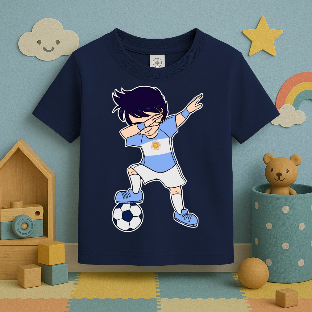 Argentinian Dabbing Soccer Boy Argentina Toddler T-Shirt