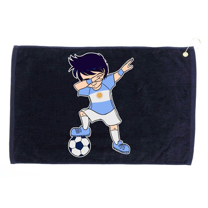 Argentinian Dabbing Soccer Boy Argentina Grommeted Golf Towel