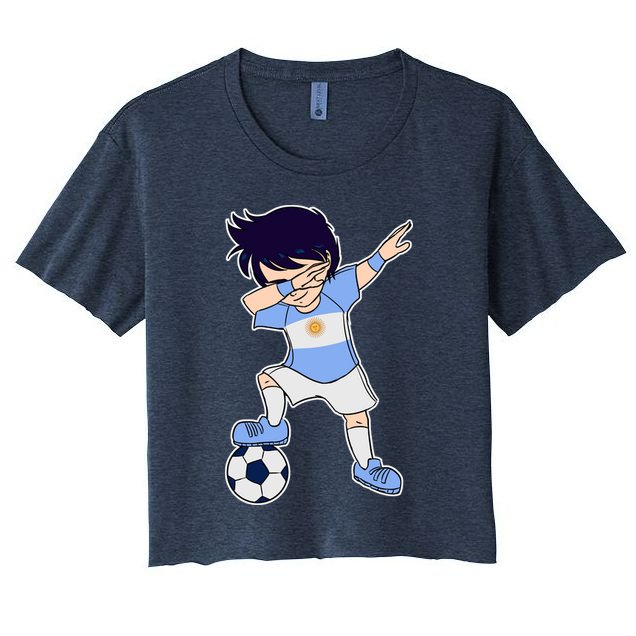 Argentinian Dabbing Soccer Boy Argentina Crop Top