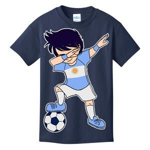 Argentinian Dabbing Soccer Boy Argentina Kids T-Shirt