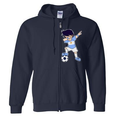 Argentinian Dabbing Soccer Boy Argentina Full Zip Hoodie