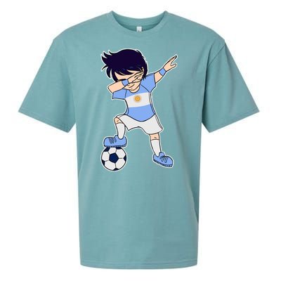 Argentinian Dabbing Soccer Boy Argentina Sueded Cloud Jersey T-Shirt