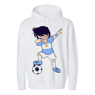 Argentinian Dabbing Soccer Boy Argentina Garment-Dyed Fleece Hoodie