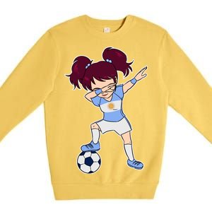 Argentinian Dabbing Soccer Gril Argentina Premium Crewneck Sweatshirt