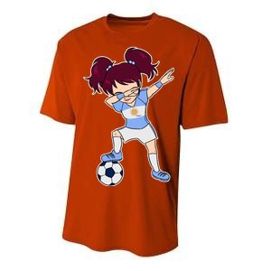 Argentinian Dabbing Soccer Gril Argentina Performance Sprint T-Shirt