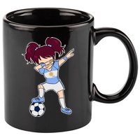 Argentinian Dabbing Soccer Gril Argentina 11oz C Handle Ceramic Mug