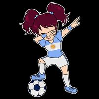Argentinian Dabbing Soccer Gril Argentina Drawstring Bag